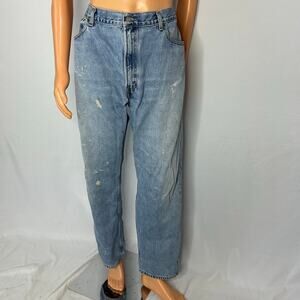 Levi’s 505 Jeans 42x32 Light Wash Paint Splatter Workwear Vintage Fit grunge